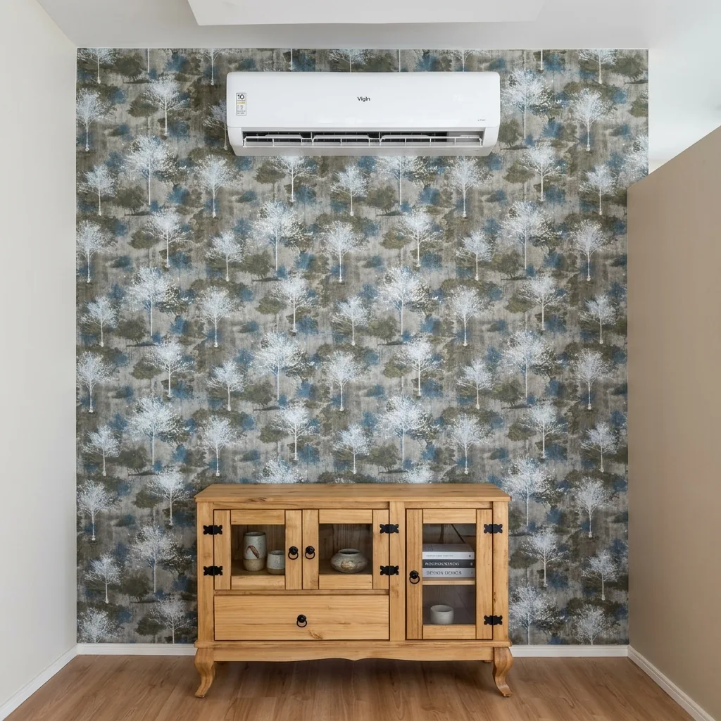 Papel de parede aplicado em ambiente residencial em Piracicaba